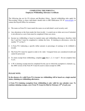 Form W-4 Employee Withholding Allowance Certificate
