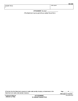 California Court Attachment Form