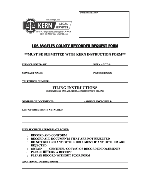 Los Angeles County Recorder Request Form