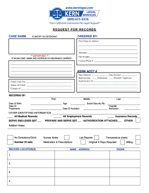 Request for Medical and Employment Records