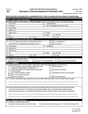 FCC Form 465 Health Care Provider Universal Service Approval