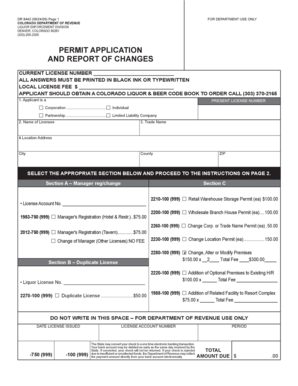 Colorado Liquor Permit Application