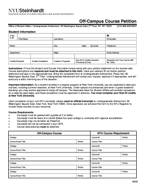 Off-Campus Course Petition
