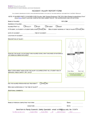 INCIDENT INJURY REPORT FORM v13-4-24 - NYU Steinhardt - steinhardt nyu