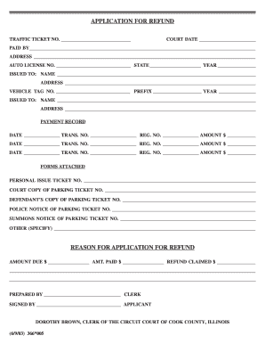Traffic Ticket Refund Application