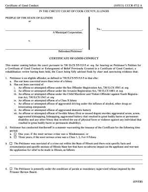 Certificate of Good Conduct