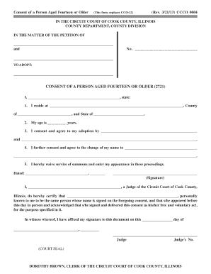 Consent of a Person Aged Fourteen or Older