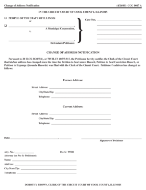 Change of Address Notification