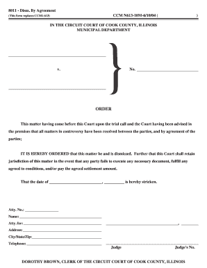 Dismissal By Agreement Form