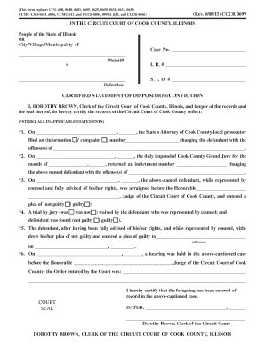 Certified Statement of Disposition/Conviction