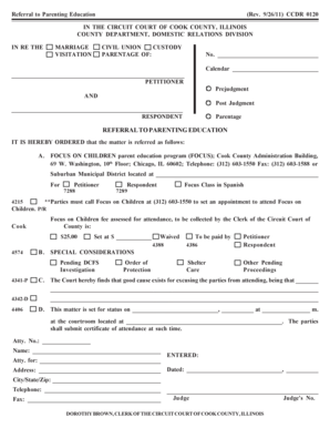 Referral to Parenting Education Form