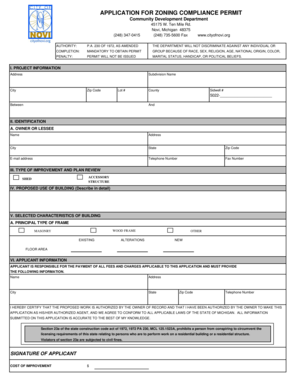Zoning Compliance Permit Application