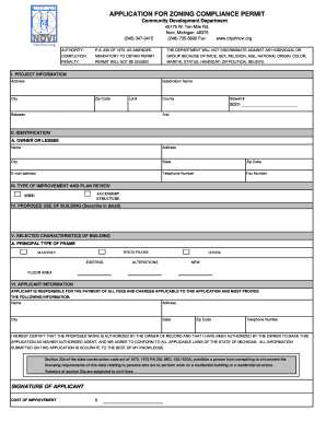 Zoning Compliance Permit Application