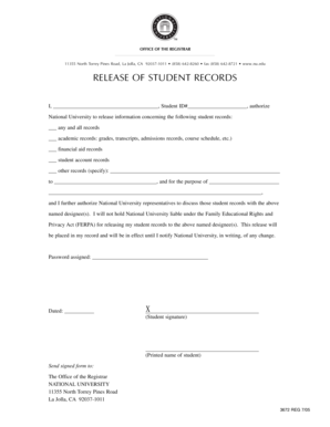 Student Records Release Form