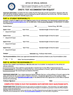 Onsite Test Accommodation Request Form