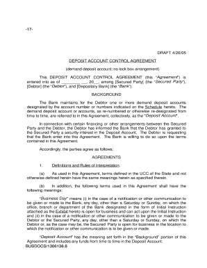 Deposit Account Control Agreement