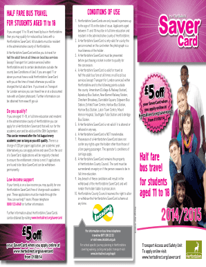 Hertfordshire SaverCard Application