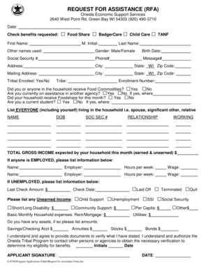 Request for Assistance Form