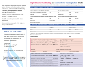 High-Efficiency Gas Heating and Indirect Water Heating System Rebates