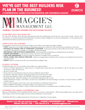 Builders Risk Insurance Quote Worksheet