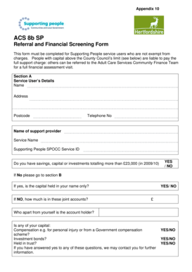 Hertfordshire Referral and Financial Screening Form