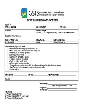 Gsis Application Form Fill Online Printable Fillable Blank