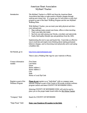 American Heart Association MyStart Tracker