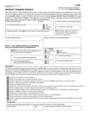 Michigan Property Transfer Affidavit