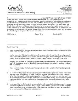 Informed Consent for DNA Testing