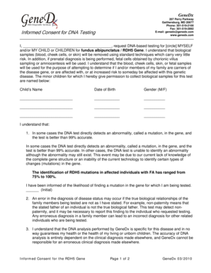 Informed Consent for DNA Testing