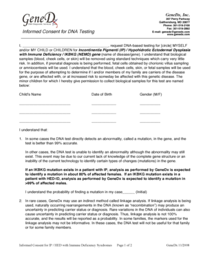 Informed Consent for DNA Testing