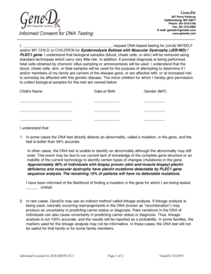 Informed Consent for DNA Testing