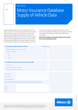 Motor Insurance Database Form