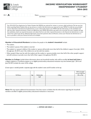 Income Verification Worksheet