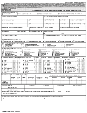 Combined Motor Carrier Identification Report and HM Permit Application (MCS-150B)