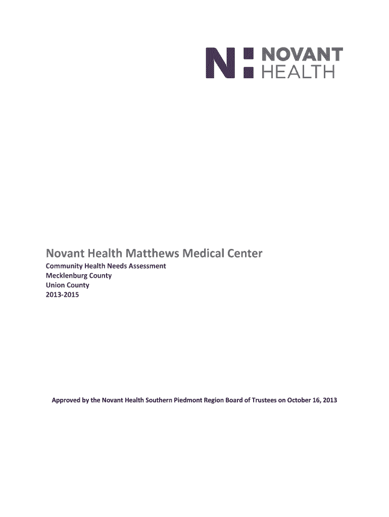Fillable Online novanthealth Novant Health Matthews Medical Center