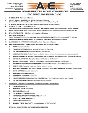 Debt Counselling Application Form