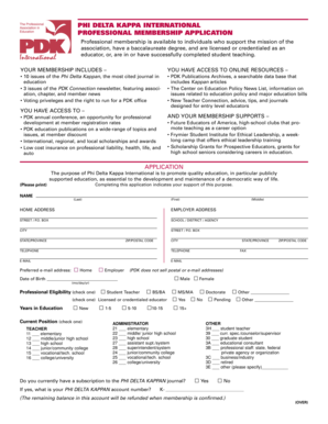 Phi Delta Kappa Professional Membership Application