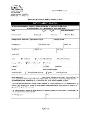Custodian Account Application