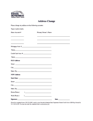 Address Change Request Form