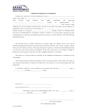 Limited Power of Attorney for Loan