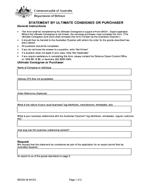 statement by ultimate consignee and purchaser example