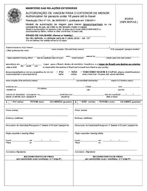 Autorização de Viagem para o Exterior de Menor