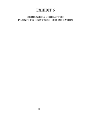 Borrower’s Request for Plaintiff’s Disclosure for Mediation