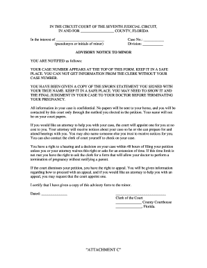 Advisory Notice to Minor