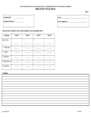 Patient Vital Signs Form