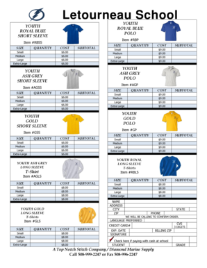 Fillable Online fallriverschools Letourneau Spirit Wear Order Forms ...