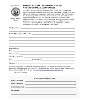 Massachusetts Public Records Request Form