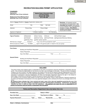 Recreation Building Permit Application
