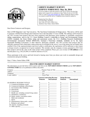 ENR Green Market Survey Form